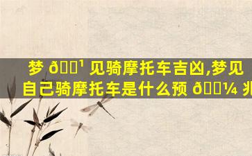梦 🌹 见骑摩托车吉凶,梦见自己骑摩托车是什么预 🌼 兆